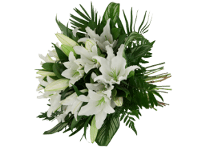 Image of white lily rose bouquet new 300x214